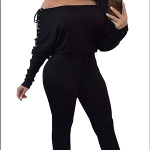 Lace up arms -one piece jumper